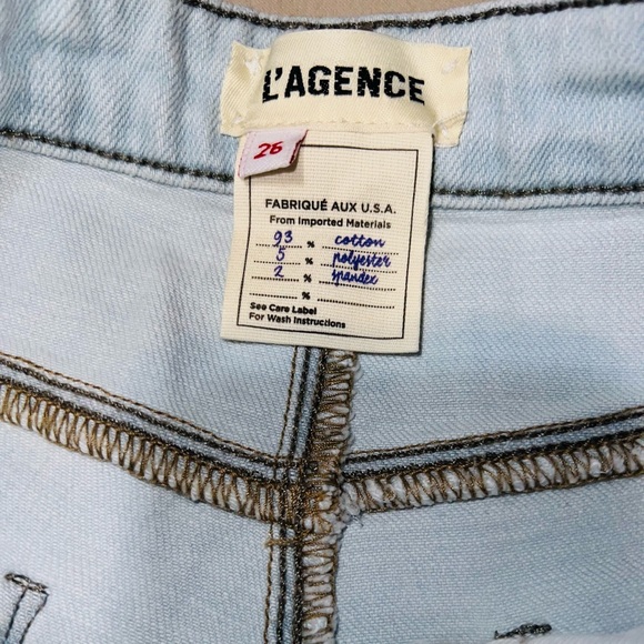 L'AGENCE High Line Destroyed Chewed Hem Crop Skinny Jeans 26 - Picture 2 of 6